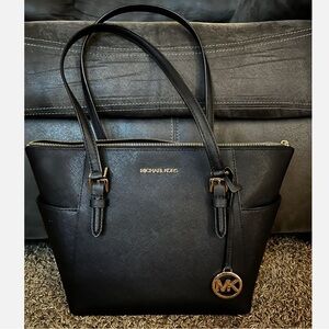 Michael Kors Charlotte Top Zip Tote MK Signature Shoulder Bag